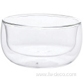 creative double wall glass bowl for ice-cream salad